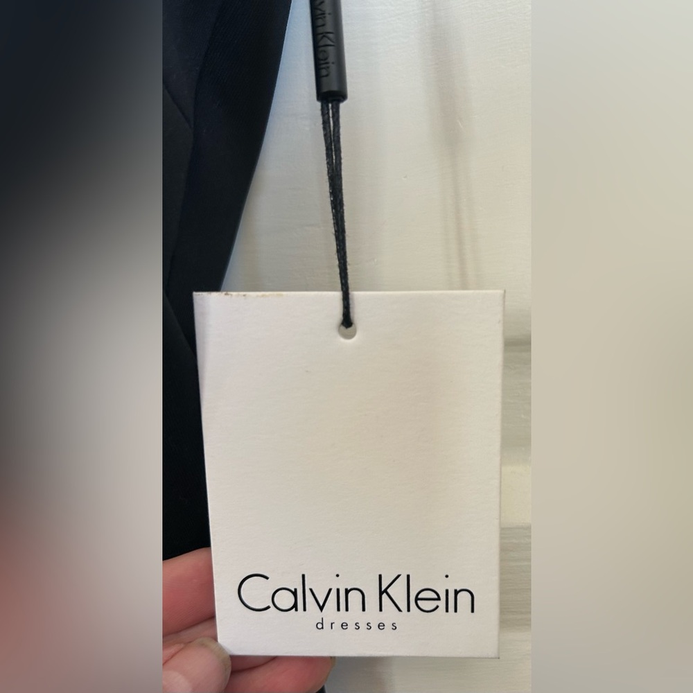 Calvin Klein Black Sheath Dress with Ruffled Collar - Picture 10 of 10